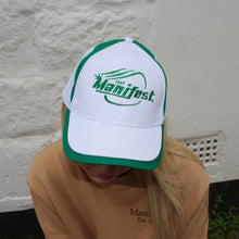Load image into Gallery viewer, Manifest White and Green Sports Cap