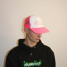 Load image into Gallery viewer, Manifest pink trucker cap with vibrant Betty Boop design, perfect for adding a fun and vintage-inspired accessory.