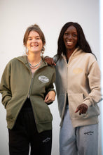 Load image into Gallery viewer, Manifest Full Zip Up Globe Hoodie Forest Green
