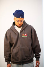Load image into Gallery viewer, Manifest Full Zip Up Boxing Bear Hoodie Charcoal Black Ash