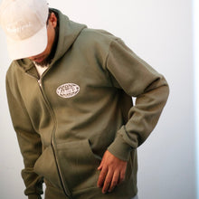 Load image into Gallery viewer, Manifest Full Zip Up Globe Hoodie Forest Green