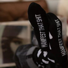 Load image into Gallery viewer, Manifest Love Heart Black Socks