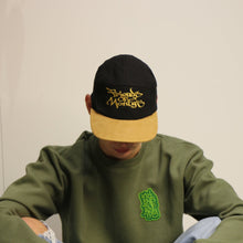 Load image into Gallery viewer, Friends Of Montys Skatepark Black and Sued 5 Pannel Cap