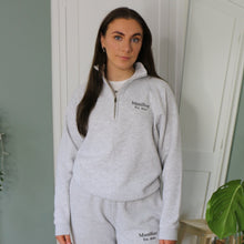 Load image into Gallery viewer, Manifest Embroidered Grey 1/4 zip