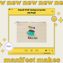 Load image into Gallery viewer, Small Well-being art print zip bags