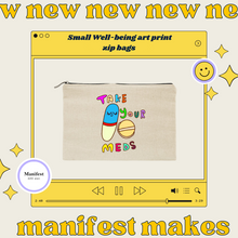Load image into Gallery viewer, Small Well-being art print zip bags