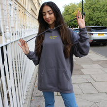 Load image into Gallery viewer, Grey Manifest Embroidered Hoodie Girls