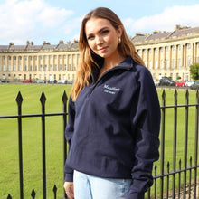 Load image into Gallery viewer, Manifest 1/4 Embroidered Sweatshirt Navy