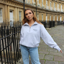 Load image into Gallery viewer, Grey 1/4 Zip Sweatshirt Womens
