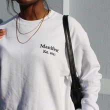 Load image into Gallery viewer, Manifest White Crewneck Sweatshirt