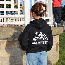 Load image into Gallery viewer, Manifest Mountains full zip black hoodie
