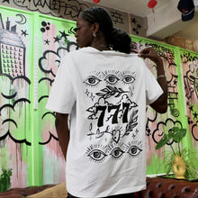 Load image into Gallery viewer, Manifest Clothing 777 angel number printed t shirt
