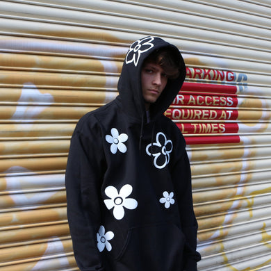 Manifest Black Flower Hoodie