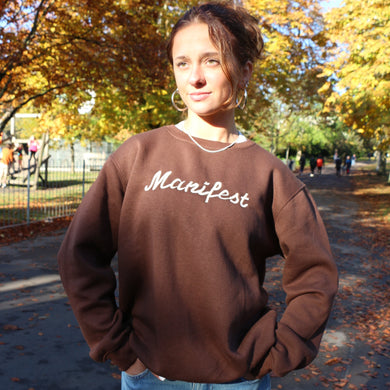 Manifest Brown Embroidered Sweatshirt