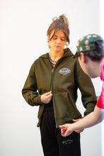 Load image into Gallery viewer, Manifest Full Zip Up Globe Hoodie Forest Green
