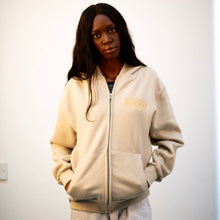 Load image into Gallery viewer, Manifest Full Zip Up Globe Hoodie Cream
