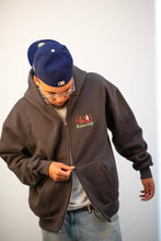 Load image into Gallery viewer, Manifest Full Zip Up Boxing Bear Hoodie Charcoal Black Ash
