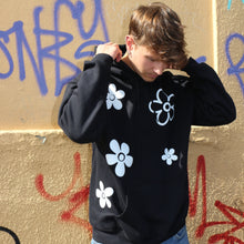 Load image into Gallery viewer, Black Manifest Flower Hoodie Mens
