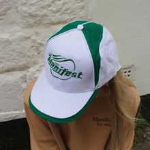 Load image into Gallery viewer, Manifest White and Green Sports Cap
