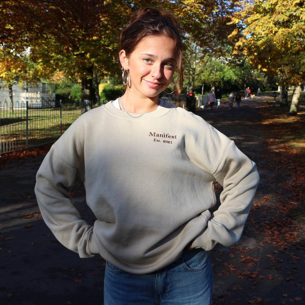 Cute Manifest Sweatshirt Sand Brown 