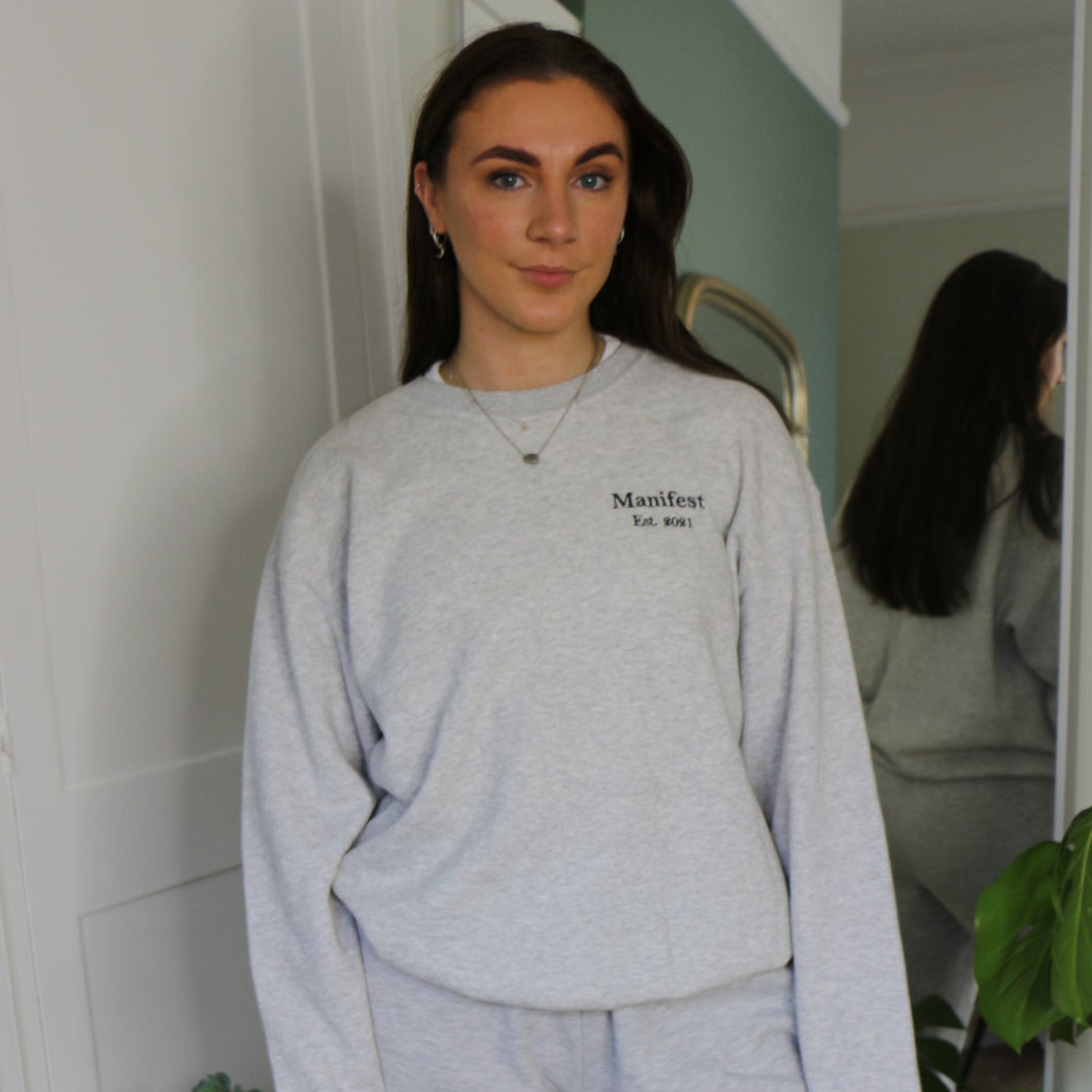 Manifest Designer Grey Embroidered Sweatshirt