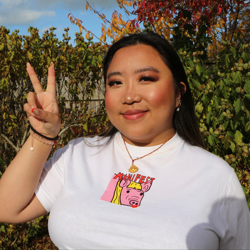 Manifest Pig Print T-Shirt White