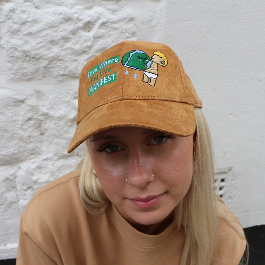 Manifest Brown Sued Embroidered Cap