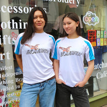 Load image into Gallery viewer, Manifest Clothing Football Season T shirts unisex white and blue t shirt
