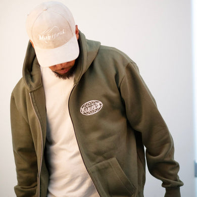 Mens Full Zip High Quality Manifest Clothing Hoodie Green 