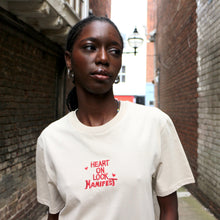 Load image into Gallery viewer, Manifest Heart on lock Beige oversized Summer T Shirt
