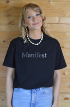 Load image into Gallery viewer, Manifest Black Diamante T Shirt
