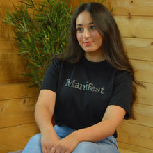 Load image into Gallery viewer, Black Diamante Manifest Clothing T-Shirt
