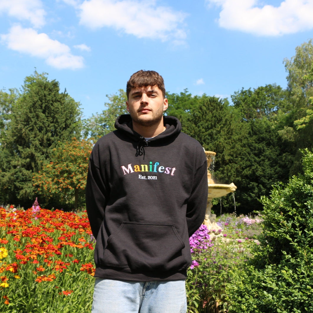 Manifest pride hoodie in black