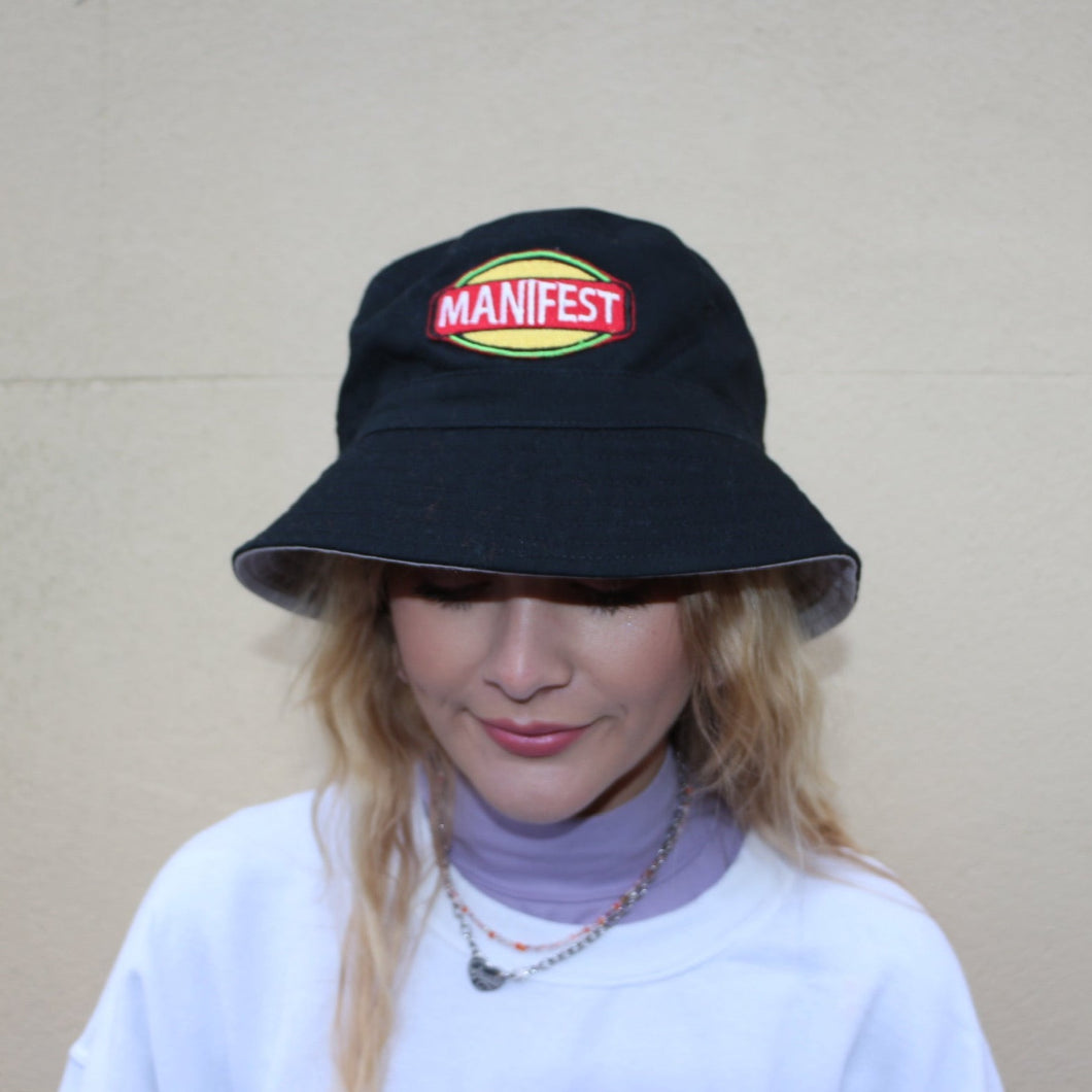 Manifest Embroidered Bucket Hat black