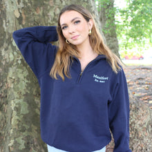 Load image into Gallery viewer, Navy 1/4 Zips Sweatshirt
